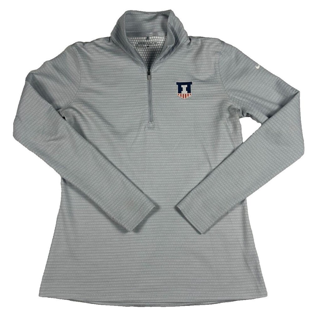 Nike Golf Illinois Fighting Illini Women’s 1/2 Zip Pullover Gray Dri-FIT